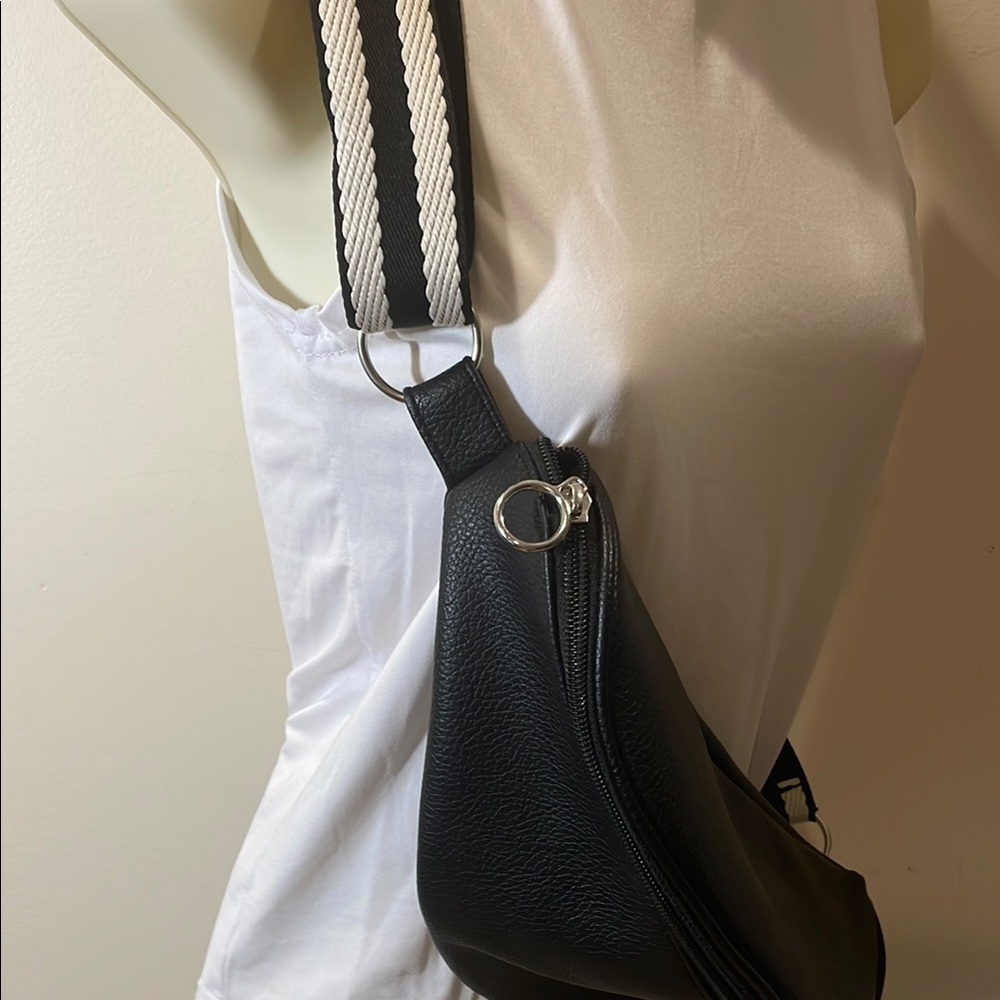 Ulta Beauty Black Crossbody Bag with Striped Strap - Picture 4 of 8